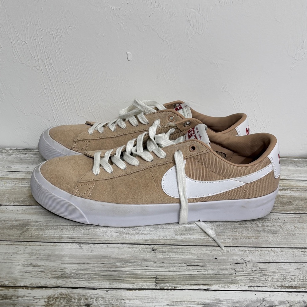 Nike SB Zoom Blazer Low Pro GT Grant Tayler Beige White Leather & Suede 11.5